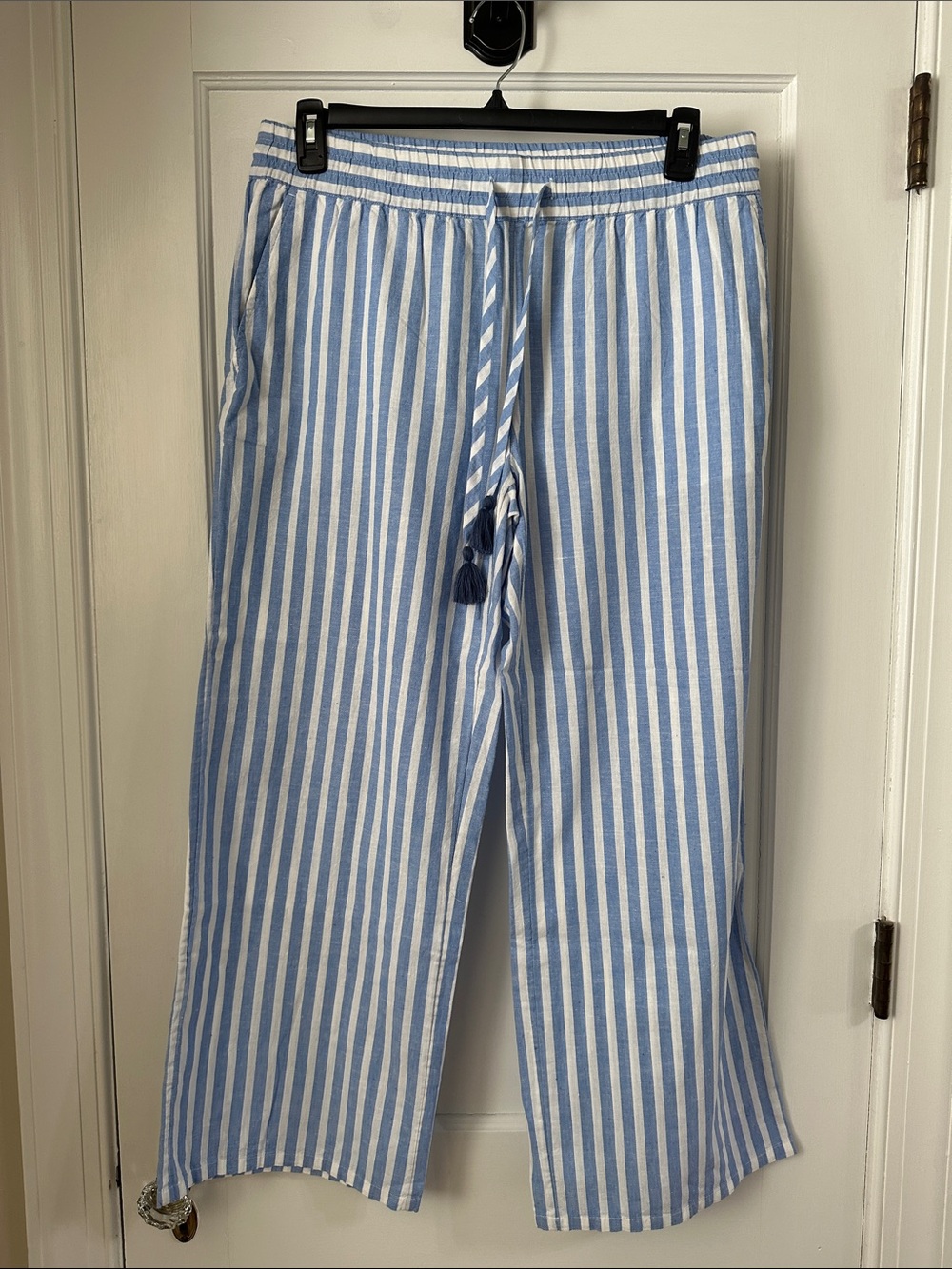 Vineyard Vines Blue and White Striped Drawstring Chinos
